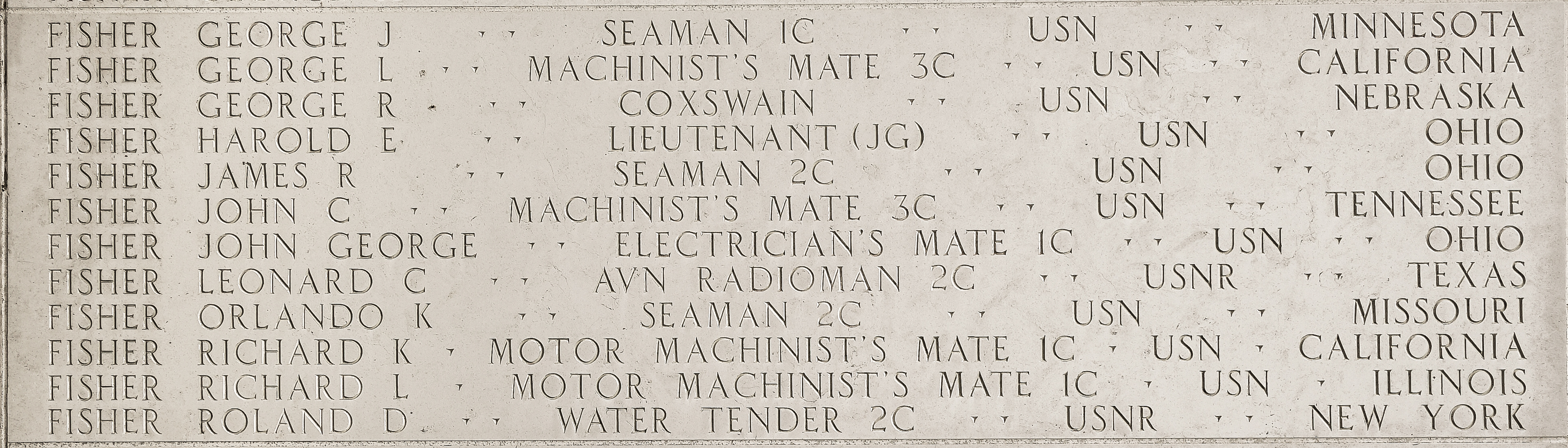 Leonard C. Fisher, Aviation Radioman Second Class